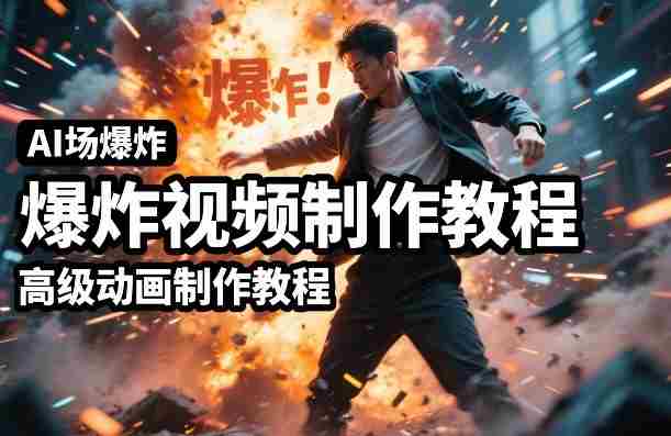 AI场景爆炸视频制作教程，利用人物实拍视频制作出高级的动画特效-网创资源