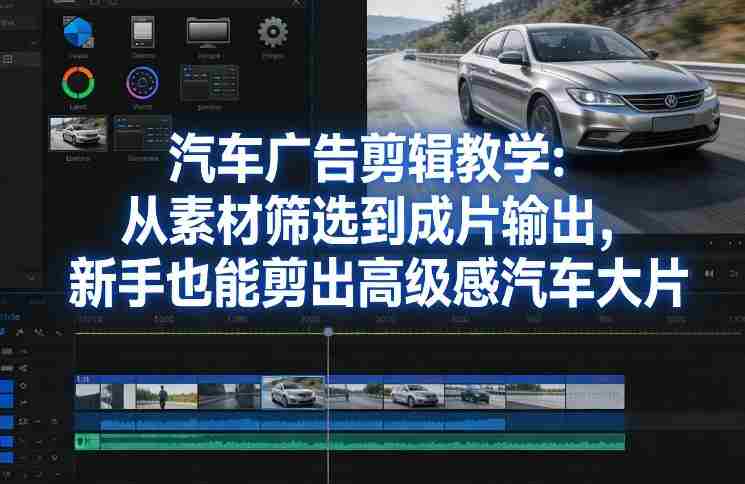 汽车广告剪辑教学：从素材筛选到成片输出，新手也能剪出高级感汽车大片-网创资源