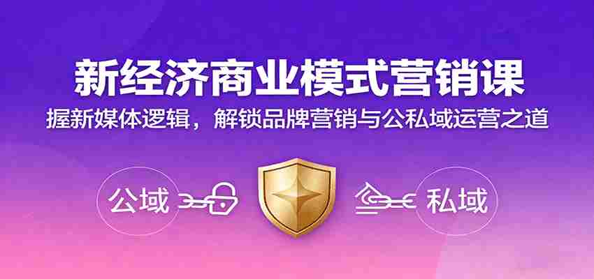 新经济商业模式营销课，握新媒体逻辑，解锁品牌营销与公私域运营之道-网创资源