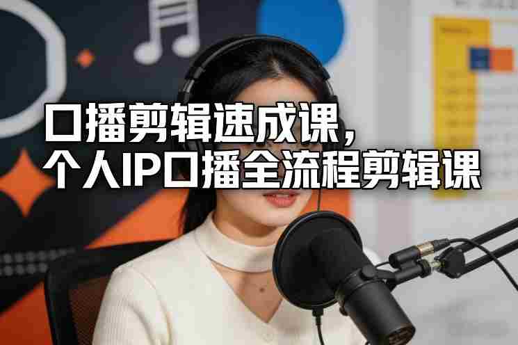 口播剪辑速成课，个人IP口播全流程剪辑课-网创资源
