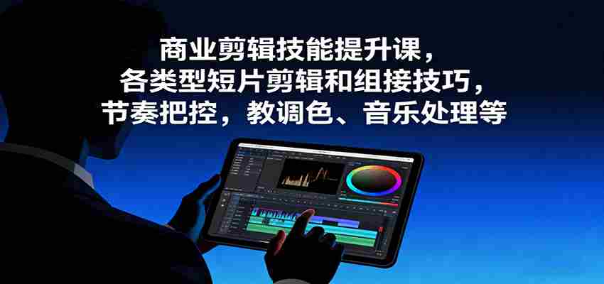 商业剪辑技能提升课，各类型短片剪辑和组接技巧，节奏把控，教调色、音乐处理等-网创资源