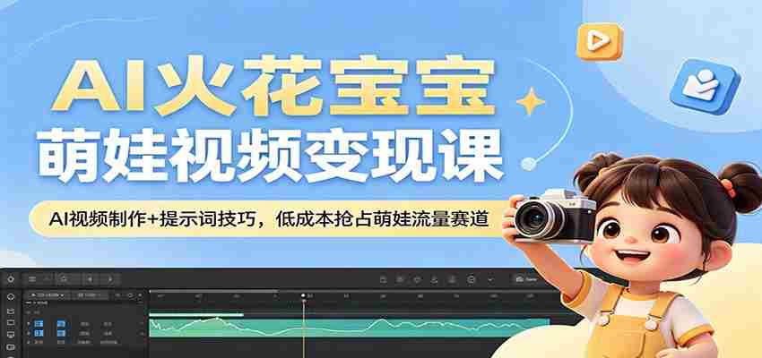 AI火花宝宝萌娃视频变现课：AI视频制作+提示词技巧，低成本抢占萌娃流量赛道-网创资源