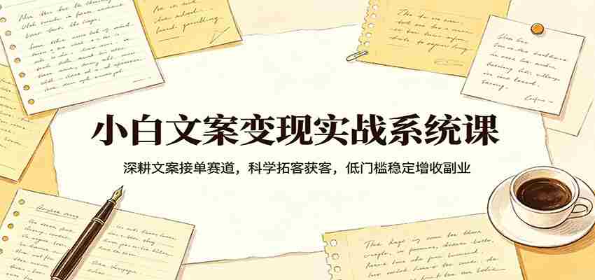 小白文案变现实战系统课：深耕文案接单赛道，科学拓客获客，低门槛稳定增收副业-网创资源