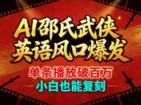 AI邵氏武侠英语风口爆发，单条播放破百万，小白也能复刻-网创资源