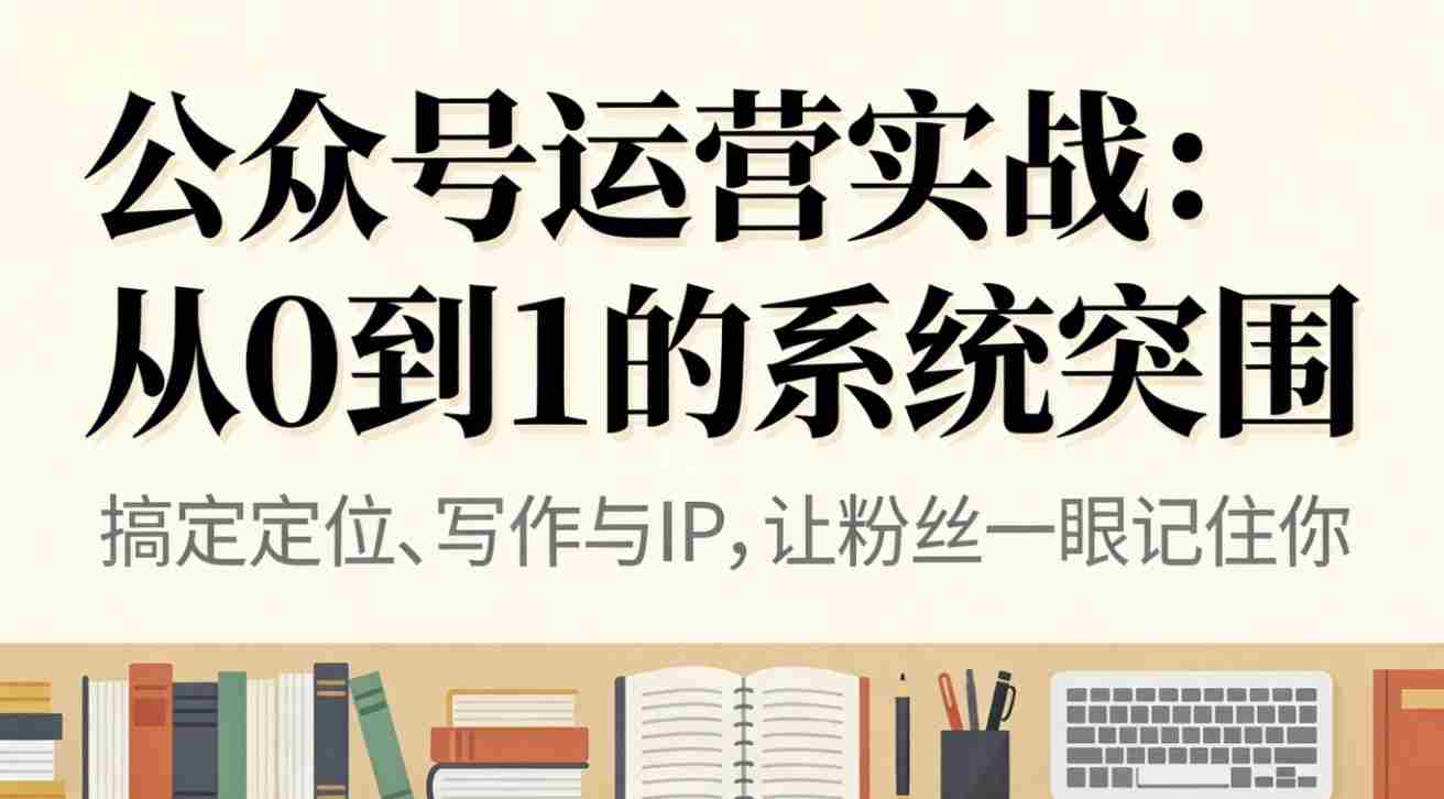（16777期）公众号运营实战：从0到1的系统突围-网创资源