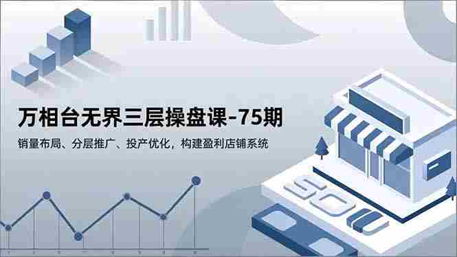 （16769期）万相台无界三层操盘课-75期，销量布局、分层推广、投产优化，构建盈利店铺系统-网创资源