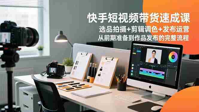 （16752期）快手短视频带货速成课，选品拍摄+剪辑调色+发布运营，从前期准备到作品发布的完整流程-网创资源