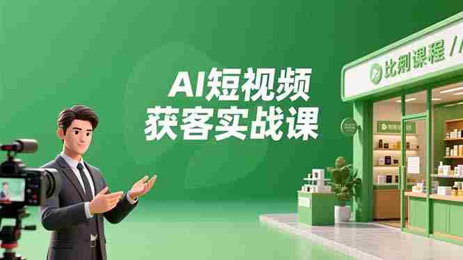 （16747期）AI短视频获客实战课，数字人创作、实体行业应用、精准引流，30天获取客源月入6万+-网创资源