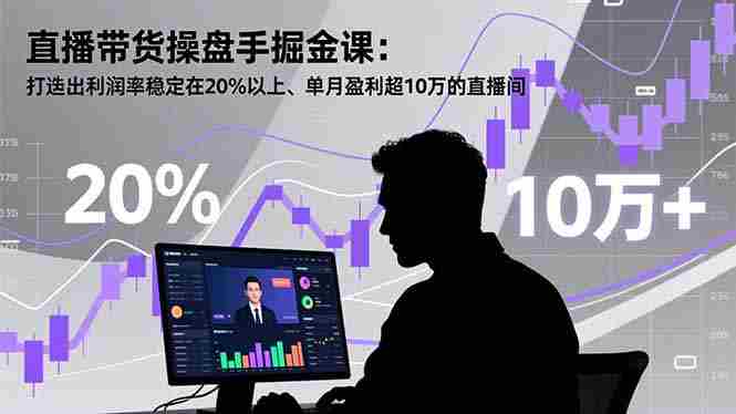 （16727期）直播带货操盘手掘金课：打造出利润率稳定在20%以上、单月盈利超10万的直播间-网创资源