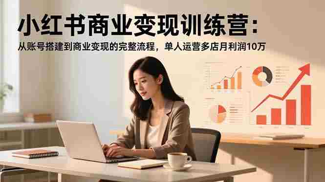 （16698期）小红书商业变现训练营：从账号搭建到商业变现的完整流程，单人运营多店月利润10万-网创资源