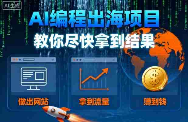 AI编程出海项目，教你尽快拿到结果-做出网站、拿到流量、賺到钱-网创资源
