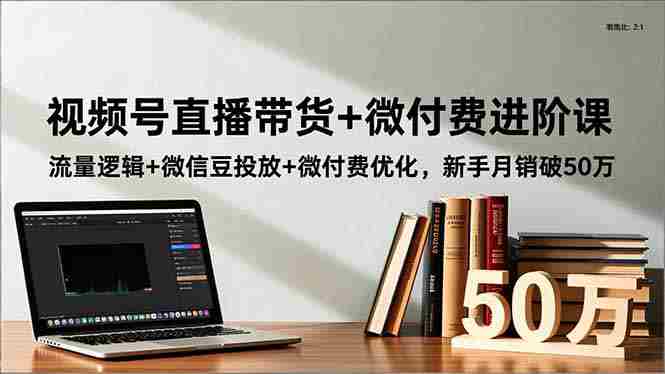 （16684期）视频号直播带货+微付费进阶课：流量逻辑+微信豆投放+微付费优化，新手月销破50万-网创资源