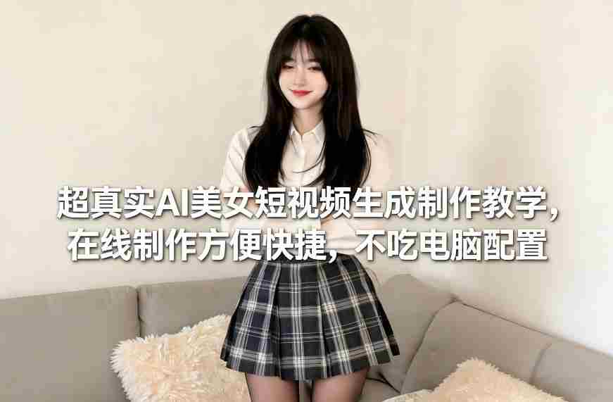 超真实AI美女短视频生成制作教学，在线制作方便快捷，不吃电脑配置，快速起号涨粉-网创资源