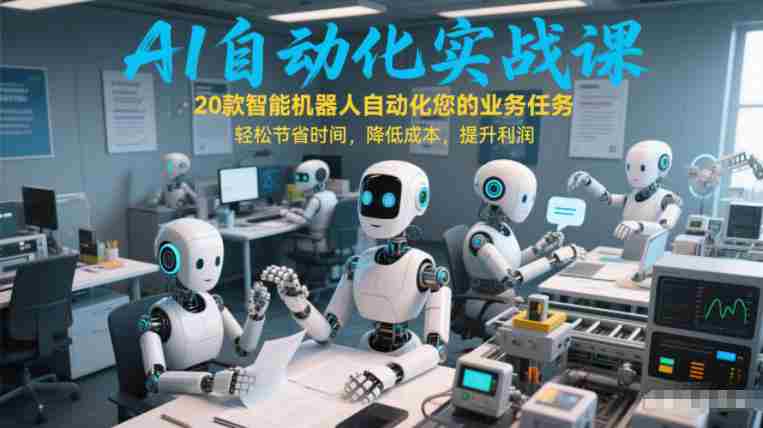 AI自动化实战课：20款智能机器人自动化您的业务任务，轻松节省时间，降低成本，提升利润-网创资源