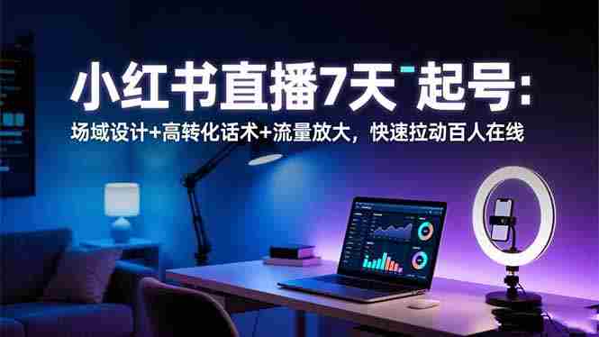 （16537期）小红书直播7天起号：场域设计+高转化话术+流量放大，快速拉动百人在线-网创资源