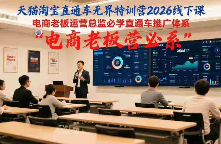 天猫淘宝直通车无界特训营2026线下课，电商老板运营总监必学直通车推广体系-网创资源