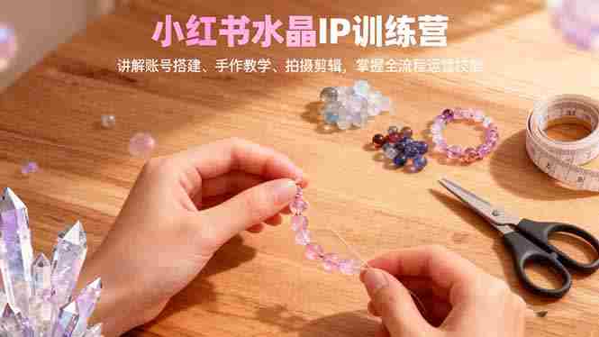 （16475期）小红书水晶IP训练营，讲解账号搭建、手作教学、拍摄剪辑，全流程运营技能-网创资源