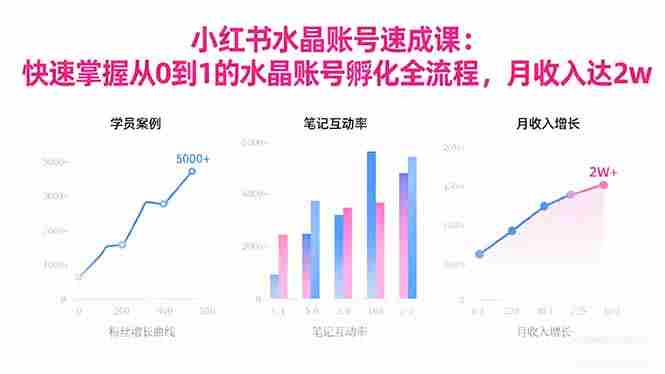 （16476期）2025小红书水晶账号速成课：快速掌握从0-1水晶账号孵化全流程，月收入达2w-网创资源