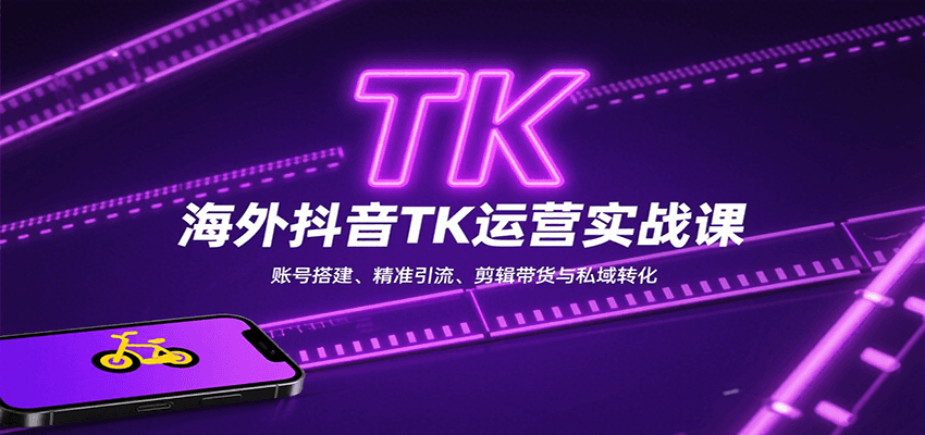 海外抖音TK运营实战课：账号搭建、精准引流、剪辑带货与私域转化-网创资源