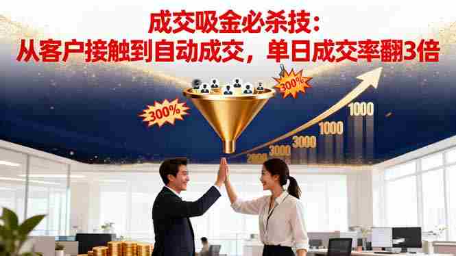 （16432期）吸金成交营销必杀技：从客户接触到自动成交，单日成交率翻3倍-网创资源