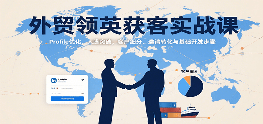 外贸领英获客实战课：Profile优化、人脉突破，客户细分、邀请转化与基础开发步骤-网创资源