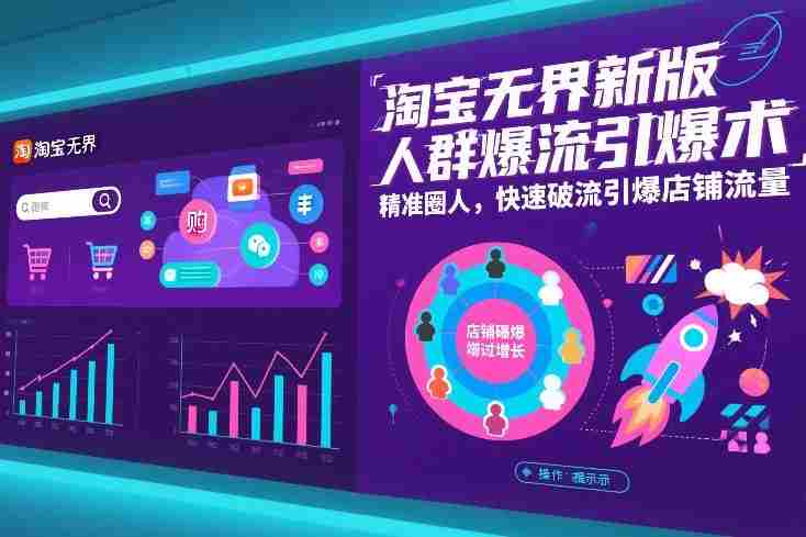 淘宝无界新版人群爆流引爆术，精准圈人，快速破流引爆店铺流量-网创资源