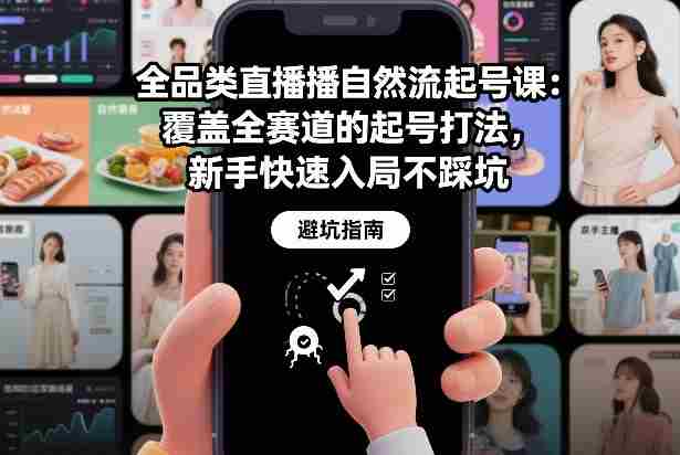 全品类直播自然流起号课：覆盖全赛道的起号打法，新手快速入局不踩坑-网创资源