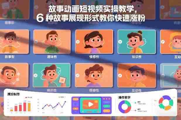 故事动画短视频实操教学，6种故事展现形式教你快速涨粉-网创资源