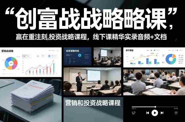 创富战略课，赢在重注时刻，营销和投资战略课程，线下课精华实录音频+文档-网创资源