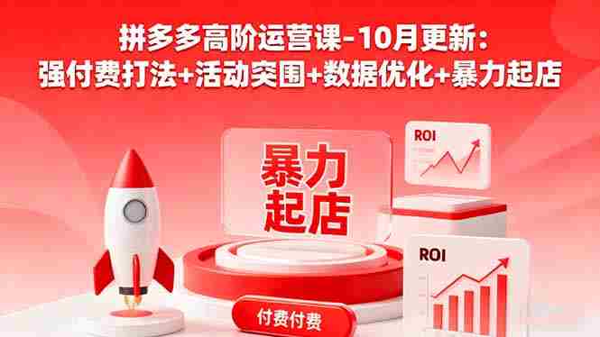 （16366期）拼多多高阶运营课-10月更新：强付费打法+活动突围+数据优化+暴力起店-网创资源