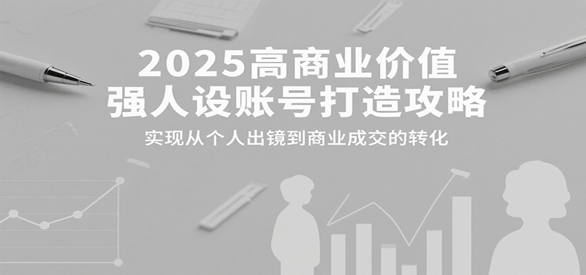 2025高商业价值强人设账号打造攻略，实现从个人出镜到商业成交的转化-网创资源