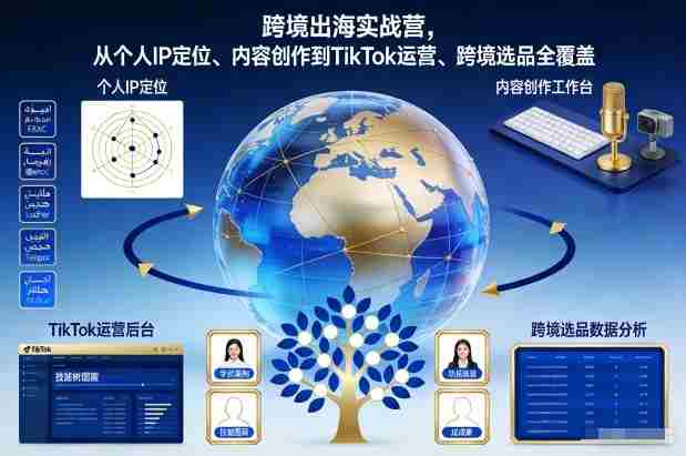 跨境出海实战营，从个人IP定位、内容创作到TikTok运营、跨境选品全覆盖-网创资源