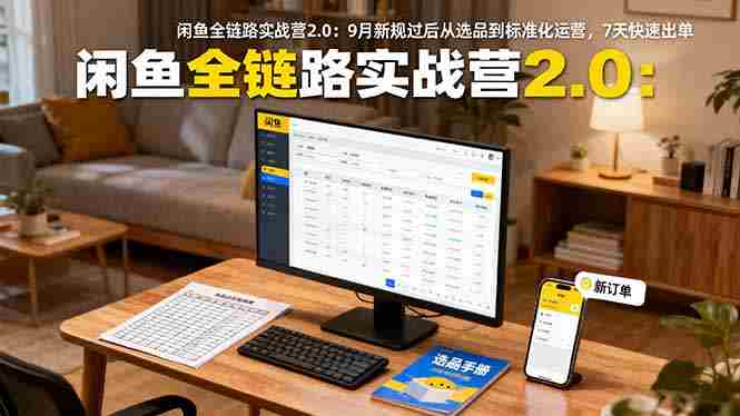 （16263期）闲鱼全链路实战营2.0：9月新规过后从选品到标准化运营，7天快速出单-网创资源