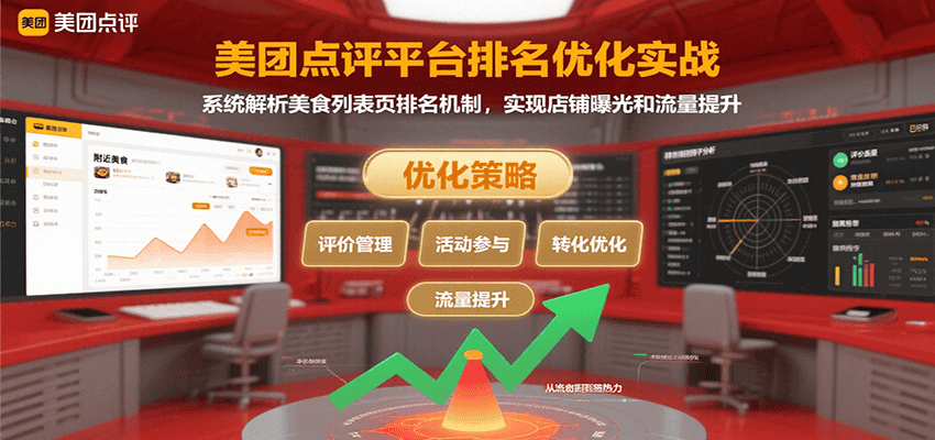 美团点评平台排名优化实战，系统解析美食列表页排名机制，实现店铺曝光和流量提升-网创资源