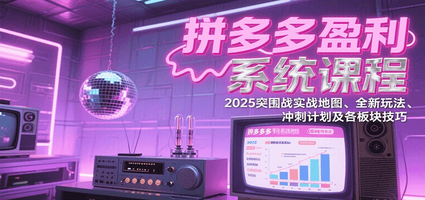 拼多多盈利系统课：2025突围战实战地图、全新玩法、冲刺计划及各板块技巧（更新7月）-网创资源