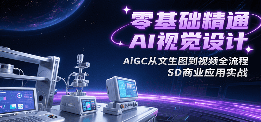 零基础精通AI视觉设计，AiGC从文生图到视频全流程，SD商业应用实战-网创资源