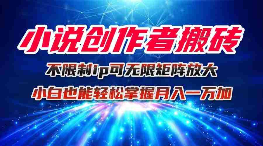 （16209期）小说创作者搬砖玩法，不限制IP简单无脑 可矩阵无限放大小白也能实现轻…-网创资源