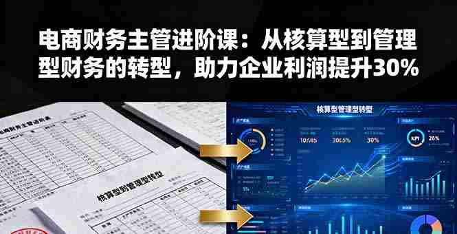 （16193期）电商财务主管进阶课：从核算型到管理型财务的转型，助力企业利润提升30%-网创资源