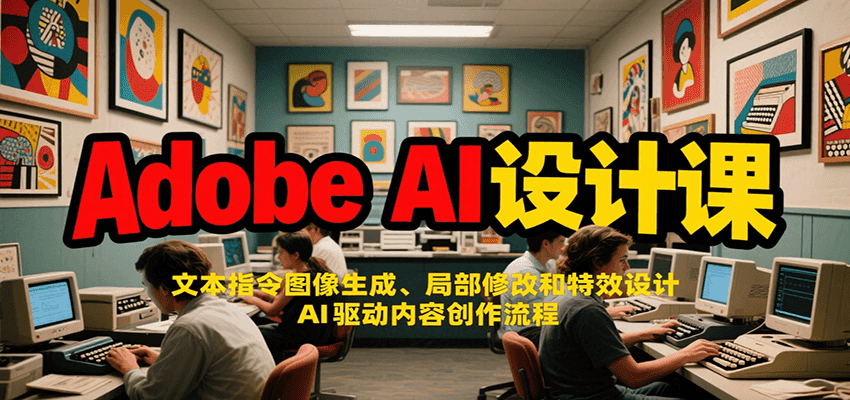 Adobe AI设计课：文本指令图像生成、局部修改和特效设计，AI驱动内容创作流程-网创资源