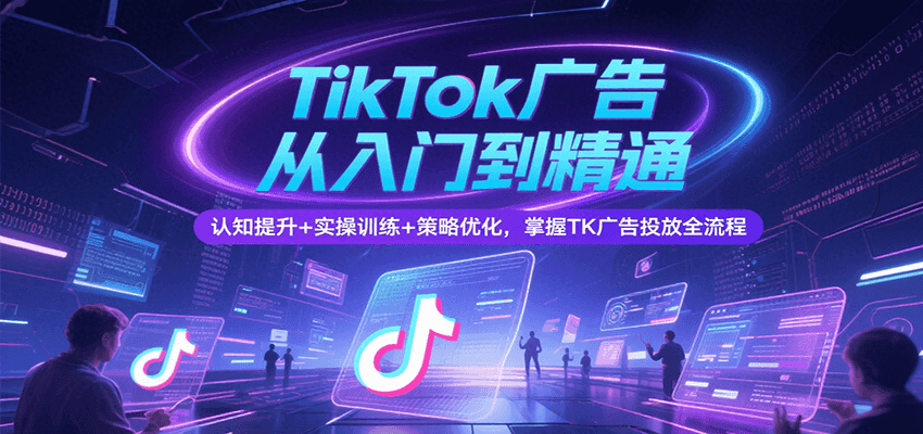 TikTok广告从入门到精通，认知提升+实操训练+策略优化，掌握TK广告投放全流程-网创资源