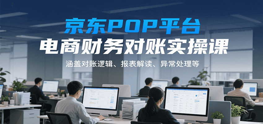 京东POP平台电商财务对账实操课，涵盖对账逻辑、报表解读、异常处理等-网创资源