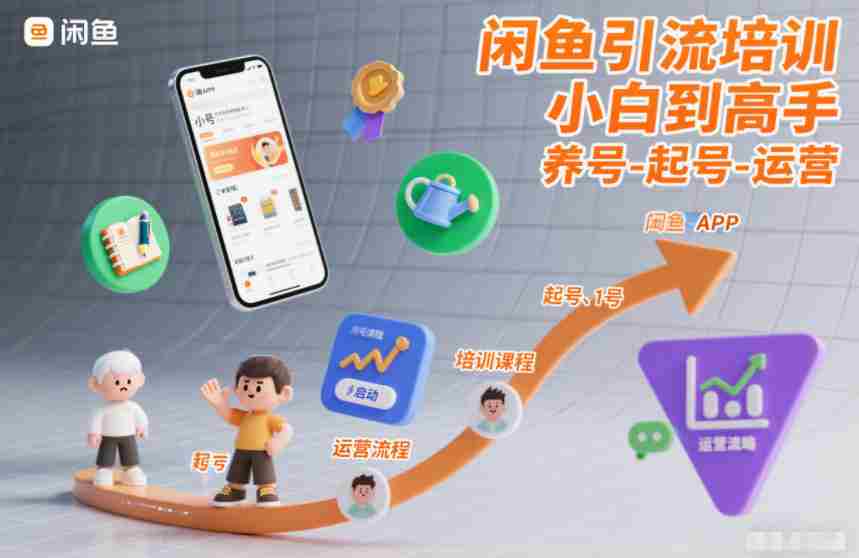 闲鱼引流培训，小白到高手，养号-起号-运营-网创资源