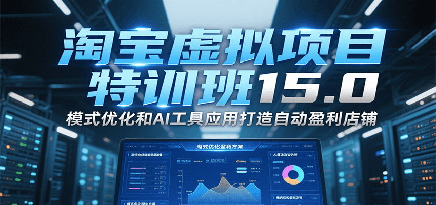 淘宝虚拟项目特训班15.0，模式优化和AI工具应用打造自动盈利店铺-网创资源