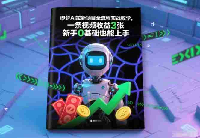 即梦AI拉新项目全流程实战教学，一条视频收益3张，新手0基础也能上手-网创资源