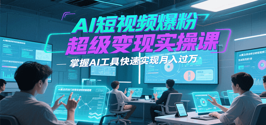 AI短视频爆粉超级变现实操课，掌握AI工具快速实现月入过万-网创资源