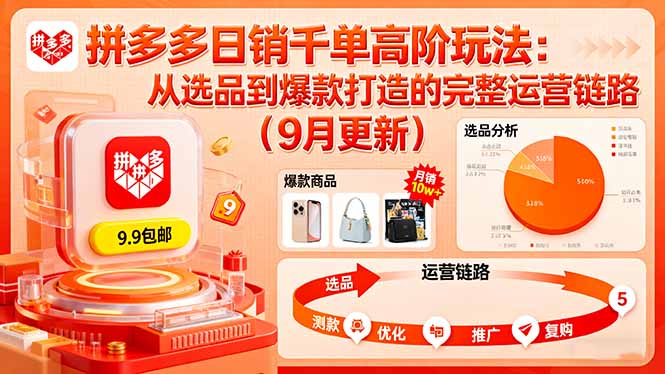 （16100期）拼多多日销千单高阶玩法：从选品到爆款打造的完整运营链路（9月更新）-网创资源