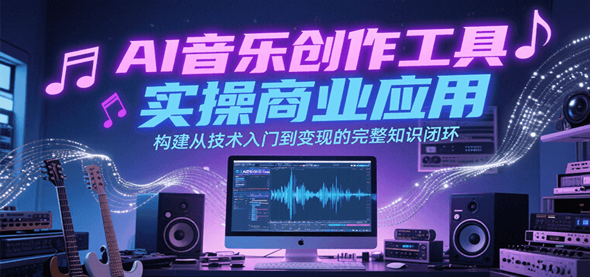 AI音乐创作工具实操商业应用，构建从技术入门到变现的完整知识闭环-网创资源