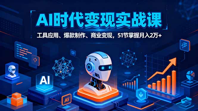 （16093期）AI时代全场景实战课，工具应用、爆款制作、商业变现，51节掌握月入2万+-网创资源