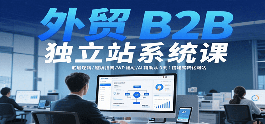 外贸B2B独立站系统课：底层逻辑/避坑指南/WP建站/AI辅助从0到1搭建高转化网站-网创资源