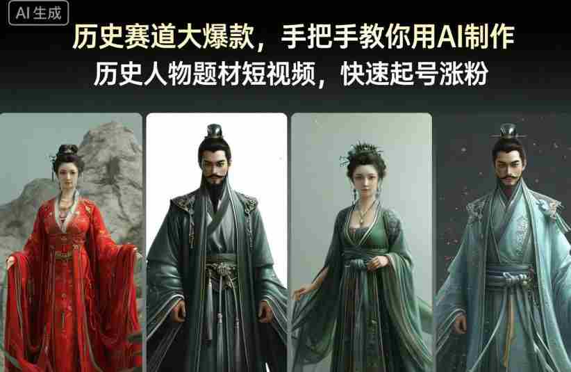 历史赛道大爆款，手把手教你用AI制作历史人物题材短视频，快速起号涨粉-网创资源